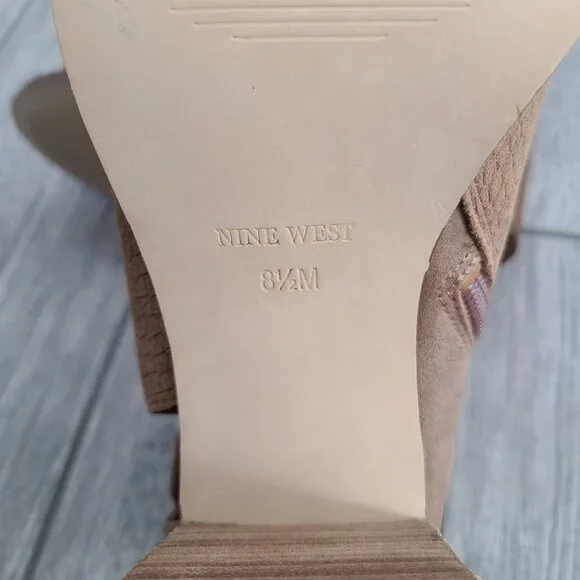 Nine West lace up ankle booties tan suede size 8.5 women's - Picture 13 of 15